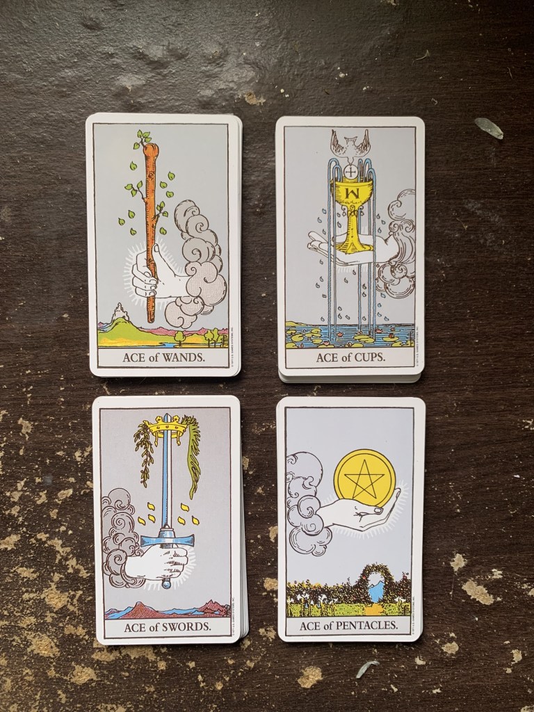 minor arcana tarot card aces wands cups words pentacles